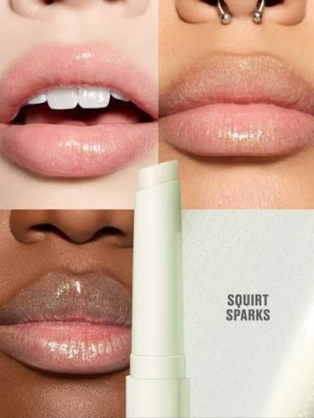 MAC Squirt Sparks Irridescent Plumping Lip Balm - Pearlescent Green Gold Shimmer